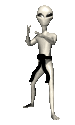 an animated image of an alien doing martial arts