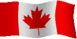 an animated pixel-art image of a Canadian flag waving in the wind