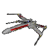 an animated image of an X-Wing from Star Wars