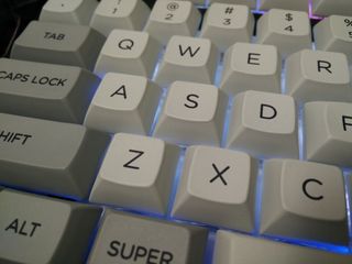 freshly-setup mechanical keyboard with customised keycaps