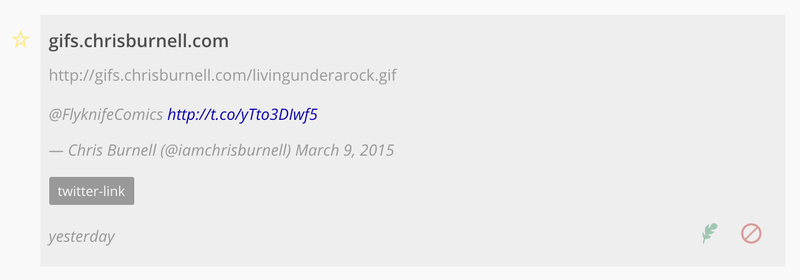 A screenshot of a private/non-public bookmark with my custom styles applied